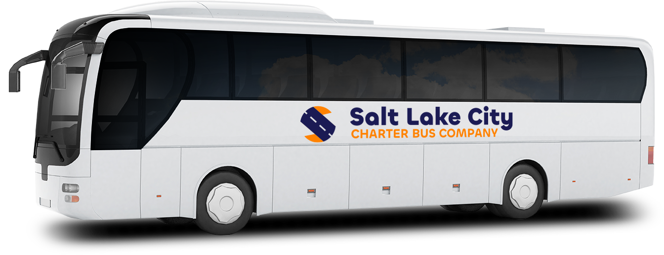 a plain white charter bus with a 